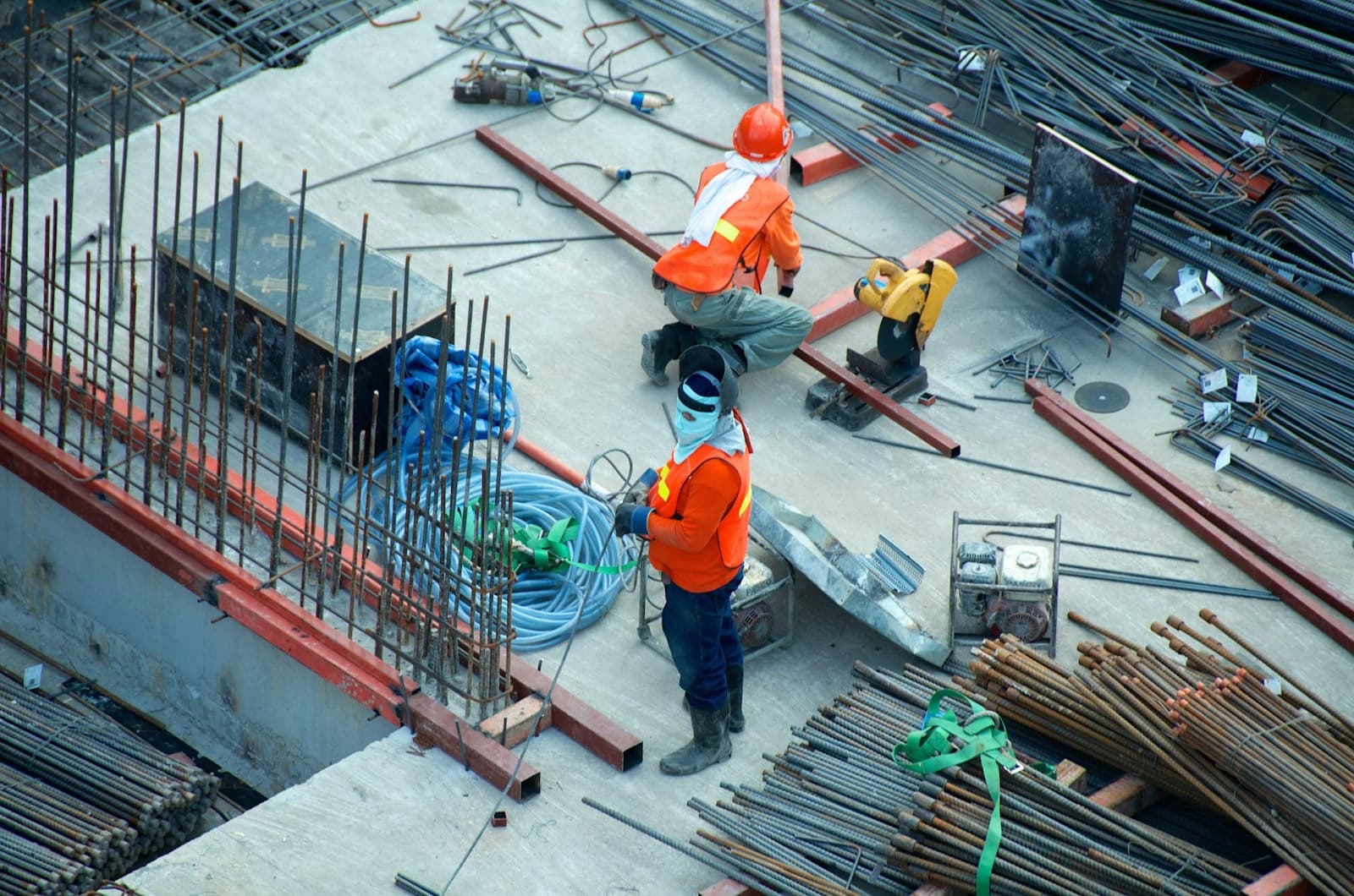 Workers in hi-vis on a worksite