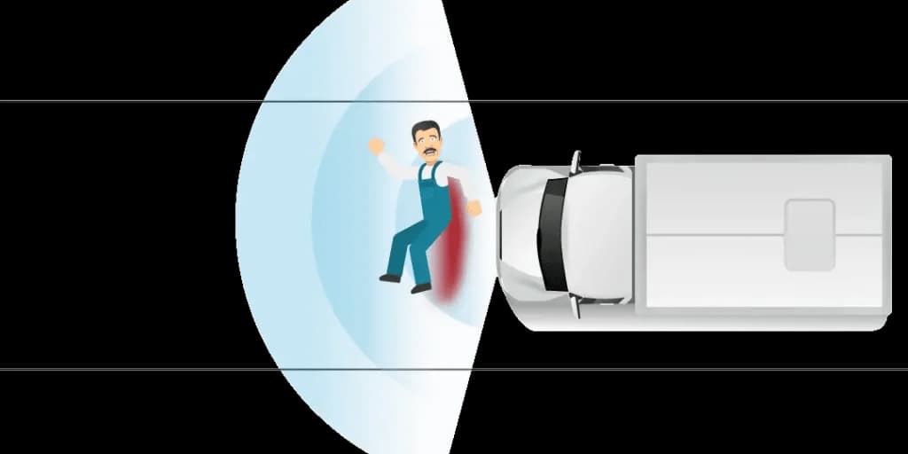 Diagram of a pedestrian collision warning