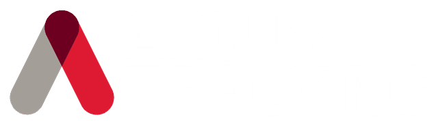 Argus Tracking logo — white wordmark for dark backgrounds